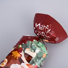 50pcs Christmas Candy Bag Snack Biscuit Bag Cellophane Gift Party Candy Bag