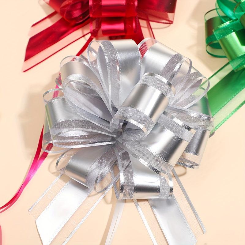 2pcs Large Christmas Pull Bows for Gift Wrapping 15-24cm Ribbon Bows