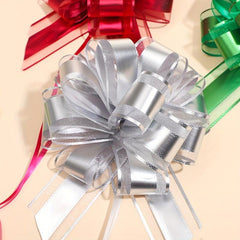 2pcs Large Christmas Pull Bows for Gift Wrapping 15-24cm Ribbon Bows