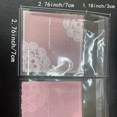 100pcs Pink Lace Printed Gift Bags for Parties