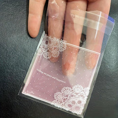 100pcs Pink Lace Printed Gift Bags for Parties