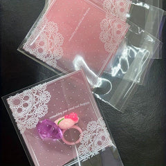 100pcs Pink Lace Printed Gift Bags for Parties