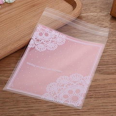 100pcs Pink Lace Printed Gift Bags for Parties