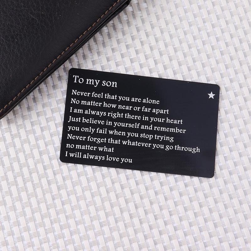 Metal Lettering Encourages Discourse Wallet Clip Card
