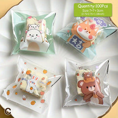 100 Clear Plastic Gift Bags for Cakes, Candy, Cookies - Baking & Party Supplies
