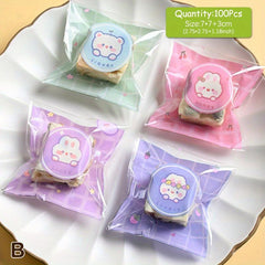 100 Clear Plastic Gift Bags for Cakes, Candy, Cookies - Baking & Party Supplies