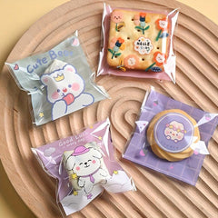 100 Clear Plastic Gift Bags for Cakes, Candy, Cookies - Baking & Party Supplies