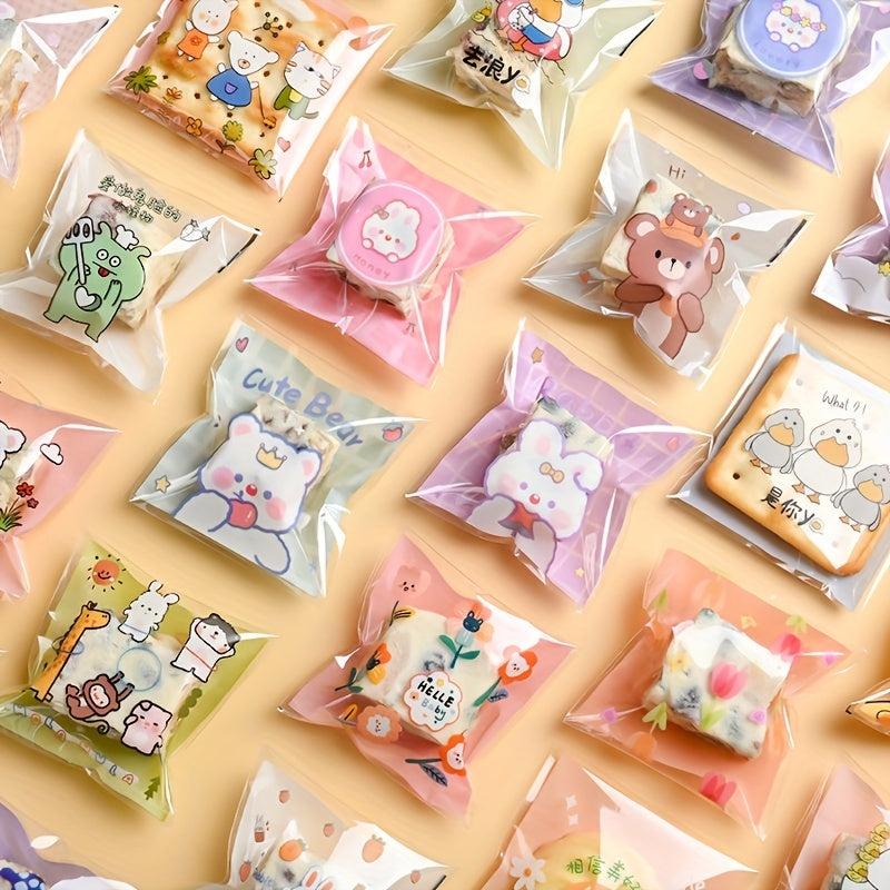 100 Clear Plastic Gift Bags for Cakes, Candy, Cookies - Baking & Party Supplies