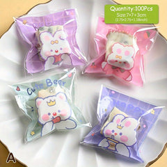 100 Clear Plastic Gift Bags for Cakes, Candy, Cookies - Baking & Party Supplies