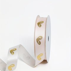 9m Hot Stamping Peach Heart Ribbon for Gift Packaging & Bouquets
