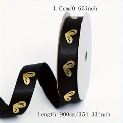 9m Hot Stamping Peach Heart Ribbon for Gift Packaging & Bouquets