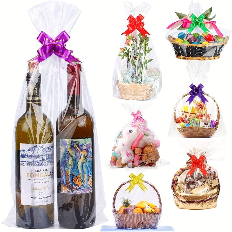 80pcs Cellophane Basket Bags 35 56x50 8 Cm Clear Basket Packaging Bags