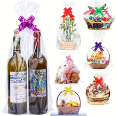 80pcs Cellophane Basket Bags 35 56x50 8 Cm Clear Basket Packaging Bags