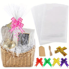 80pcs Cellophane Basket Bags 35 56x50 8 Cm Clear Basket Packaging Bags
