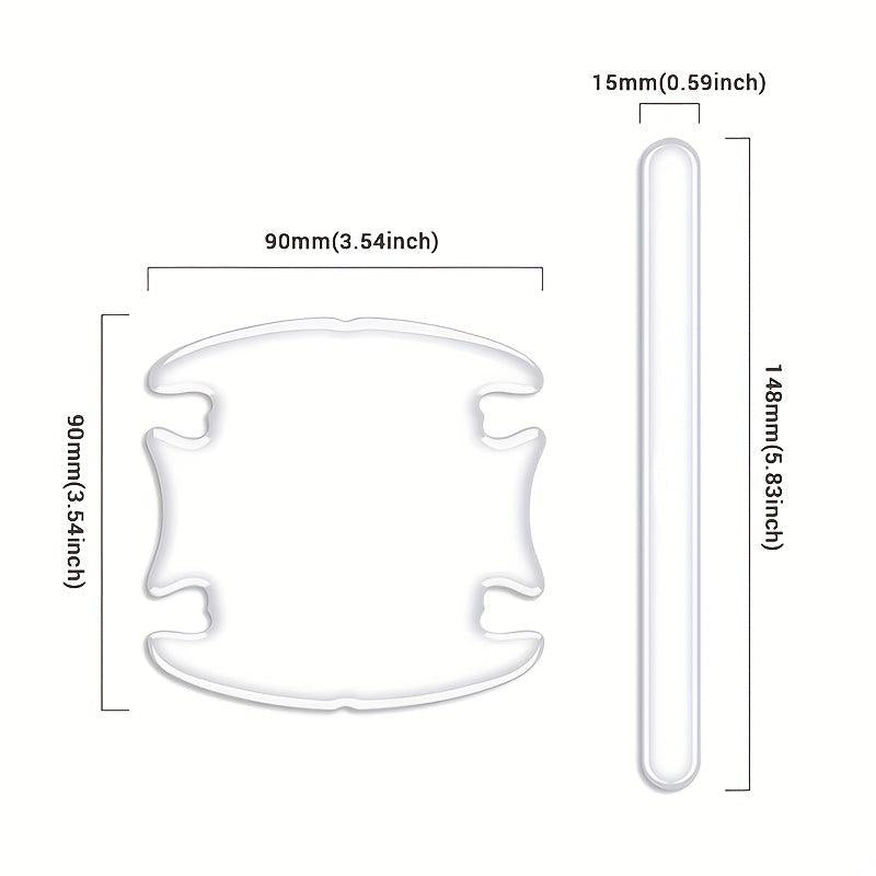 8pcs Car Handle Scratch Protective Stickers Anti Collision Protection Strip