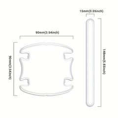 8pcs Car Handle Scratch Protective Stickers Anti Collision Protection Strip