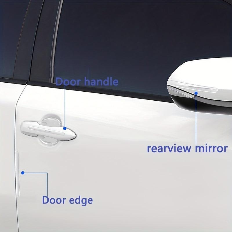 8pcs Car Handle Scratch Protective Stickers Anti Collision Protection Strip