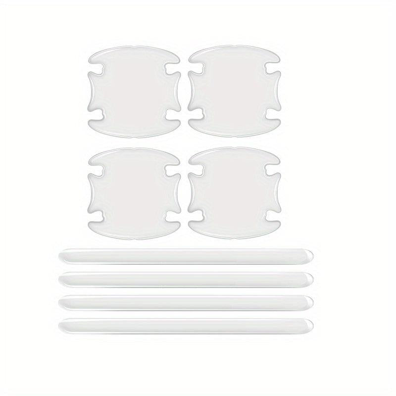 8pcs Car Handle Scratch Protective Stickers Anti Collision Protection Strip