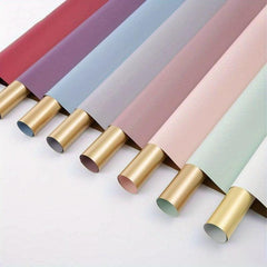 20sheets Double Sided Golden Flower Wrapping Paper Waterproof Gift Packaging