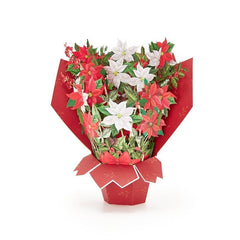 1pc Purple Poinsettia Bouquet Pop Up Card Gift