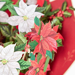 1pc Purple Poinsettia Bouquet Pop Up Card Gift