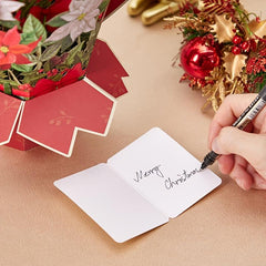 1pc Purple Poinsettia Bouquet Pop Up Card Gift