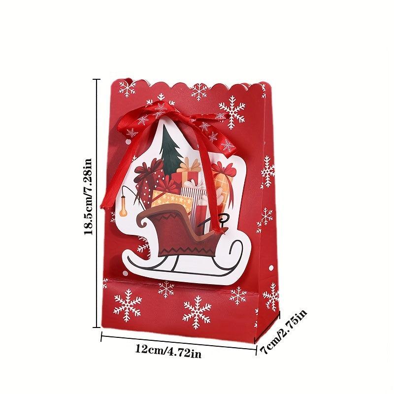 Christmas Paper Bag with Bow Snowflake Gift Bag