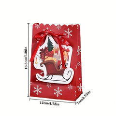 Christmas Paper Bag with Bow Snowflake Gift Bag
