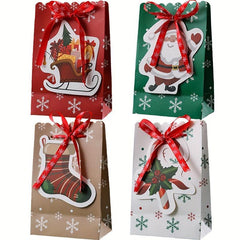 Christmas Paper Bag with Bow Snowflake Gift Bag