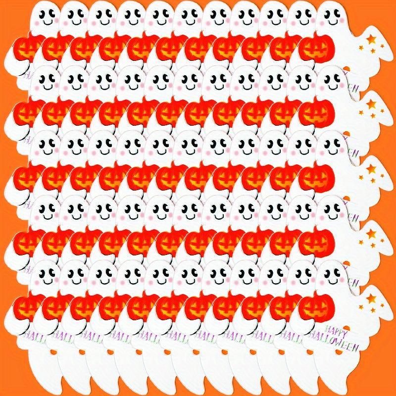 50pcs Halloween Ghost Pumpkin Lollipop Decoration Card Paper
