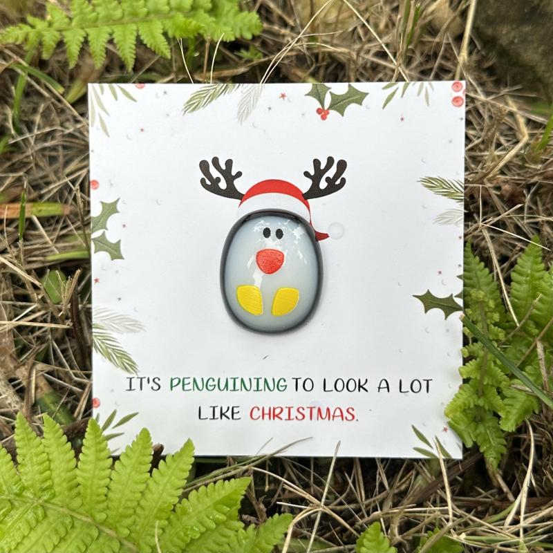 2pcs Penguin Christmas Cards Funny Xmas Card Stocking Stuffers Decorations