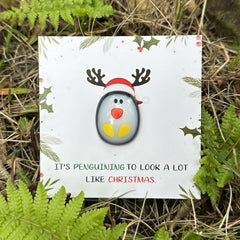 2pcs Penguin Christmas Cards Funny Xmas Card Stocking Stuffers Decorations