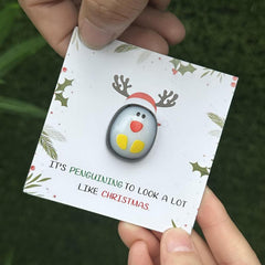 2pcs Penguin Christmas Cards Funny Xmas Card Stocking Stuffers Decorations