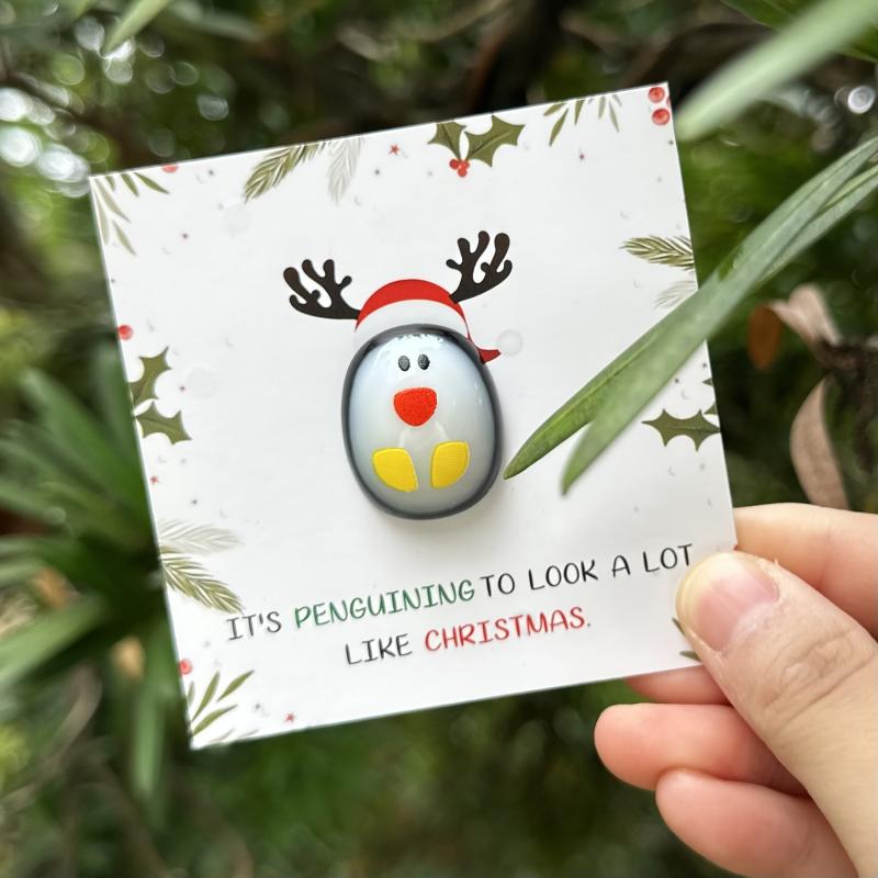 2pcs Penguin Christmas Cards Funny Xmas Card Stocking Stuffers Decorations