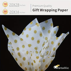 Metallic Print Translucent Tissue Paper Craft Gift Wrapping Bulk