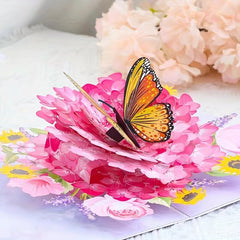 Butterfly Dance Flower 3D Pop Up Greeting Card Women Anniversary Birthday