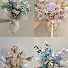 10 Sheets Flower Wrapping Paper Waterproof Translucent Floral Bouquet Material