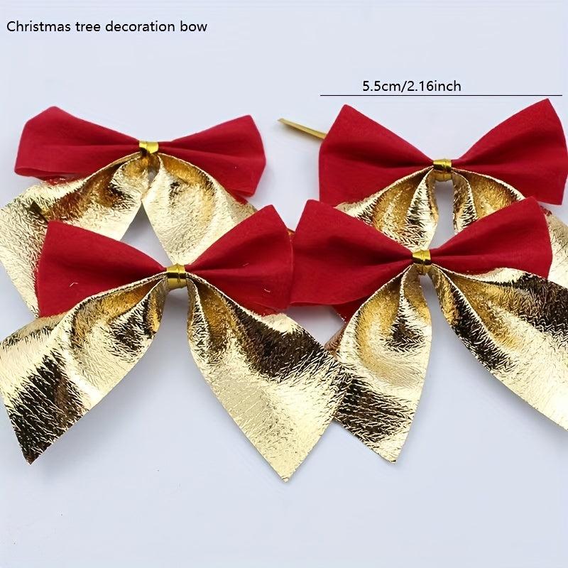 30pcs Christmas Gift Packaging And Decoration Bows Holiday Scene Supplies