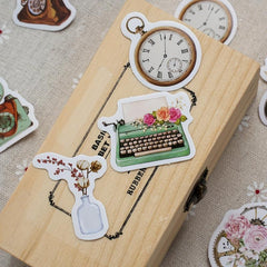 46pcs Literary Retro Objects Decoration Pack Scrapbook Label Creative Materials