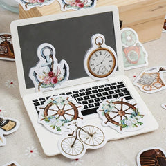 46pcs Literary Retro Objects Decoration Pack Scrapbook Label Creative Materials