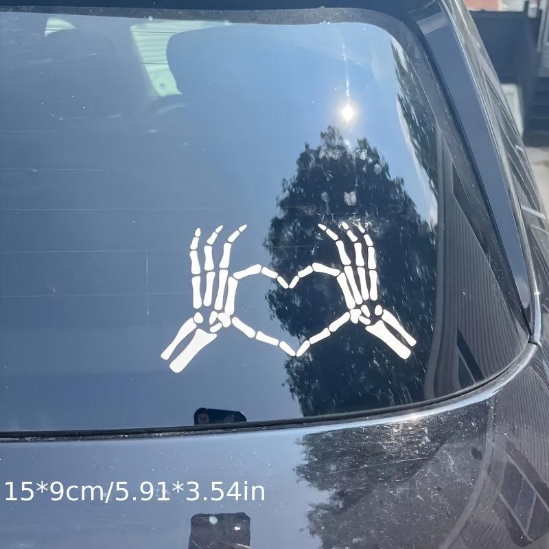 Horror Skeleton Hand Car Sticker Peeking Decal For Car Window Bumper