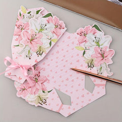 Paper Flowers Bouquet Greeting Cards - Birthday Anniversary Gift