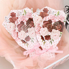 Paper Flowers Bouquet Greeting Cards - Birthday Anniversary Gift
