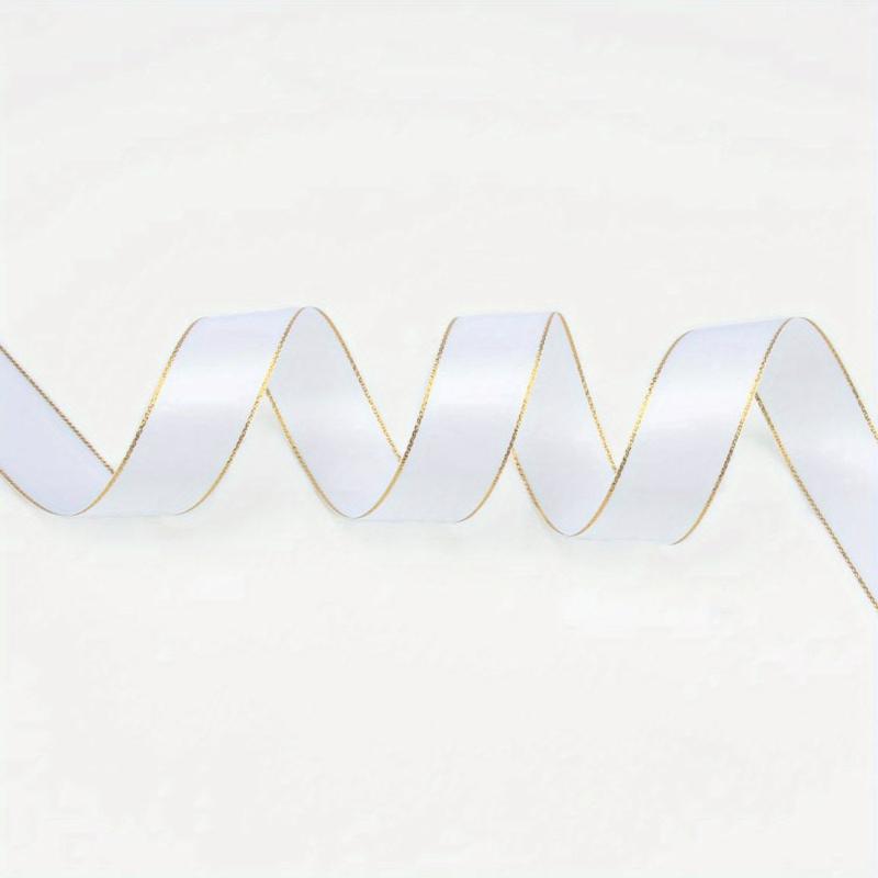 9m Polyester Double-sided Golden Edge Ribbon Flowers Cake Party Decoration