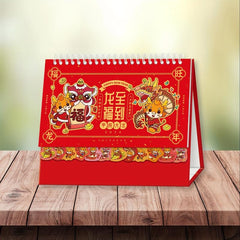 Dragon Year Lace Desktop Calendar