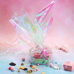 20 Sheets Iridescent Cellophane Gift Wrap for Baskets DIY Craft Wrapping