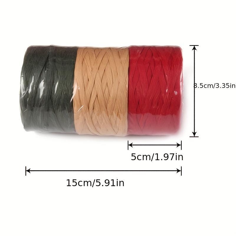 3 Rolls Raffia Ribbon String - Christmas Wedding Bouquets Gift Packaging
