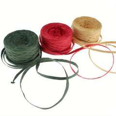 3 Rolls Raffia Ribbon String - Christmas Wedding Bouquets Gift Packaging