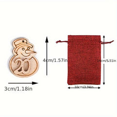 24pcs Christmas Burlap Drawstring Bag Gift Set with Countdown Number Pendant