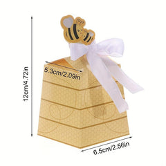 10pcs Trapezoidal Bee Favor Box Paper Candy Box Baby Shower